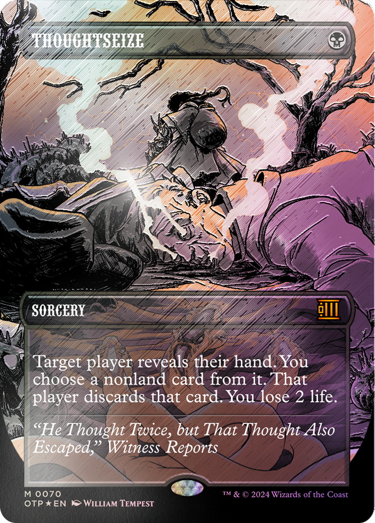 Thoughtseize (Textured Foil) [Outlaws of Thunder Junction: Breaking News] | Dragon's Lair Comics and Fantasy Houston TX