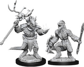 Wizkids Dungeons and Dragons Nolzur`s Marvelous Unpainted Miniatures: W12 Lizardfolk & Lizardfolk Shaman | Dragon's Lair Comics and Fantasy Houston TX