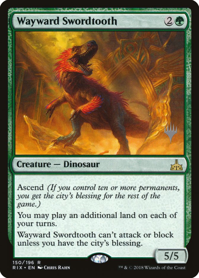 Wayward Swordtooth (Promo Pack) [Rivals of Ixalan Promos] | Dragon's Lair Comics and Fantasy Houston TX