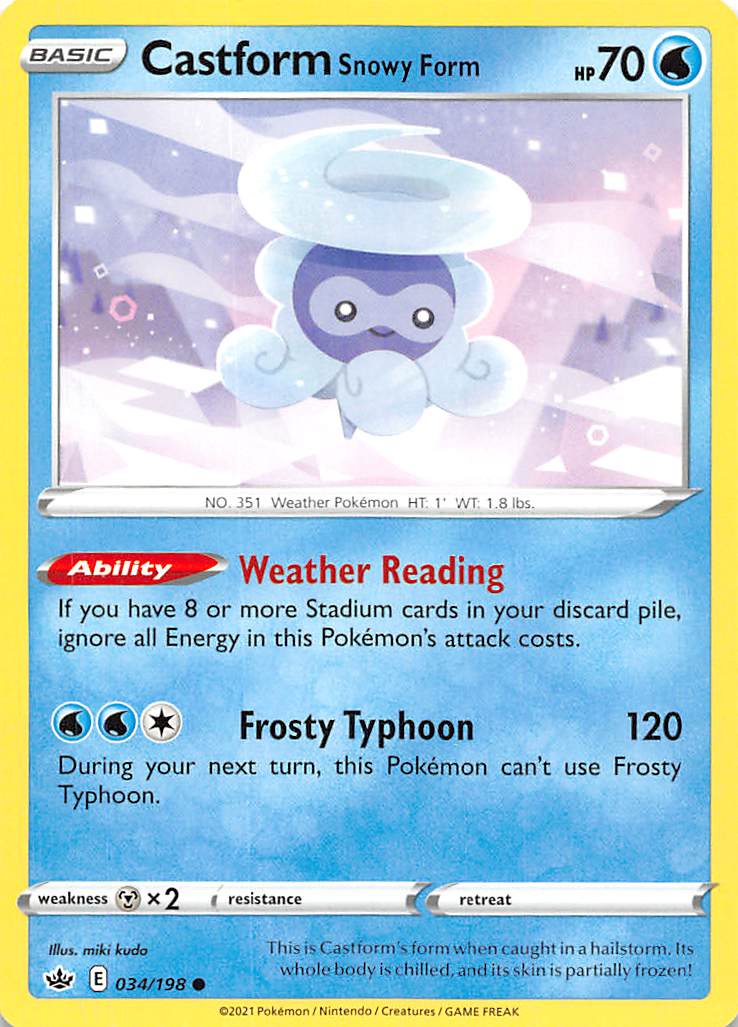 Castform Snowy Form (034/198) [Sword & Shield: Chilling Reign] | Dragon's Lair Comics and Fantasy Houston TX