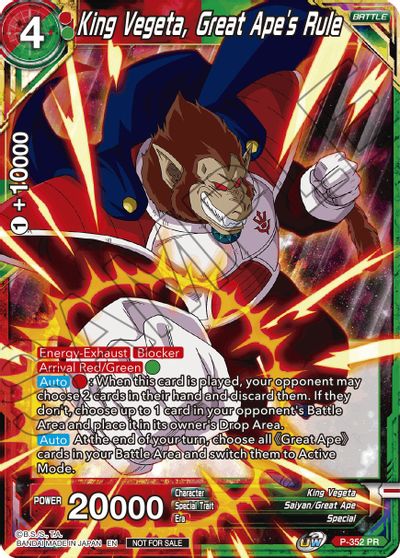 King Vegeta, Great Ape's Rule (P-352) [Tournament Promotion Cards] | Dragon's Lair Comics and Fantasy Houston TX