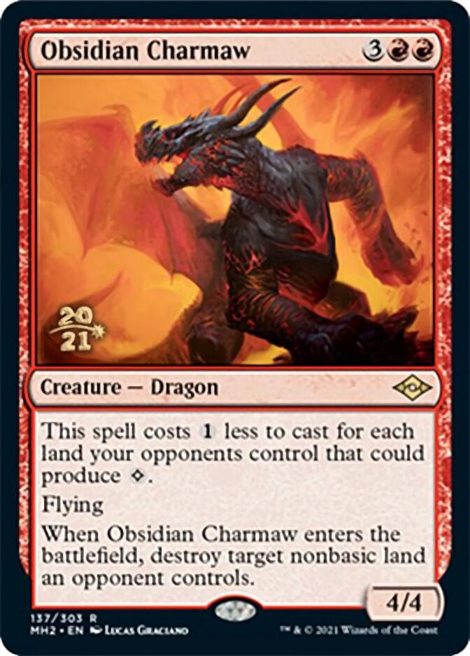 Obsidian Charmaw [Modern Horizons 2 Prerelease Promos] | Dragon's Lair Comics and Fantasy Houston TX