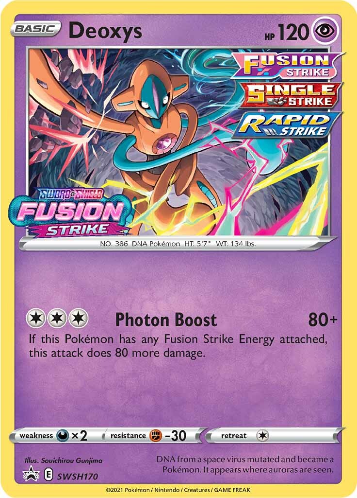 Deoxys (SWSH170) (Prerelease Promo) [Sword & Shield: Black Star Promos] | Dragon's Lair Comics and Fantasy Houston TX