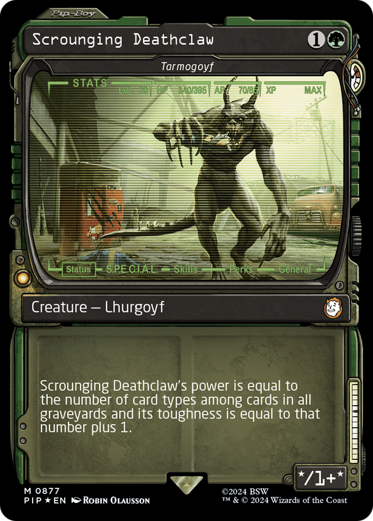 Scrounging Deathclaw - Tarmogoyf (Showcase) (Surge Foil) [Fallout] | Dragon's Lair Comics and Fantasy Houston TX