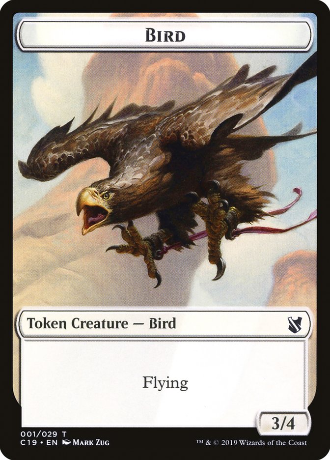 Bird Token (001/029) [Commander 2019 Tokens] | Dragon's Lair Comics and Fantasy Houston TX