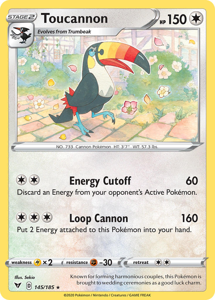 Toucannon (145/185) [Sword & Shield: Vivid Voltage] | Dragon's Lair Comics and Fantasy Houston TX