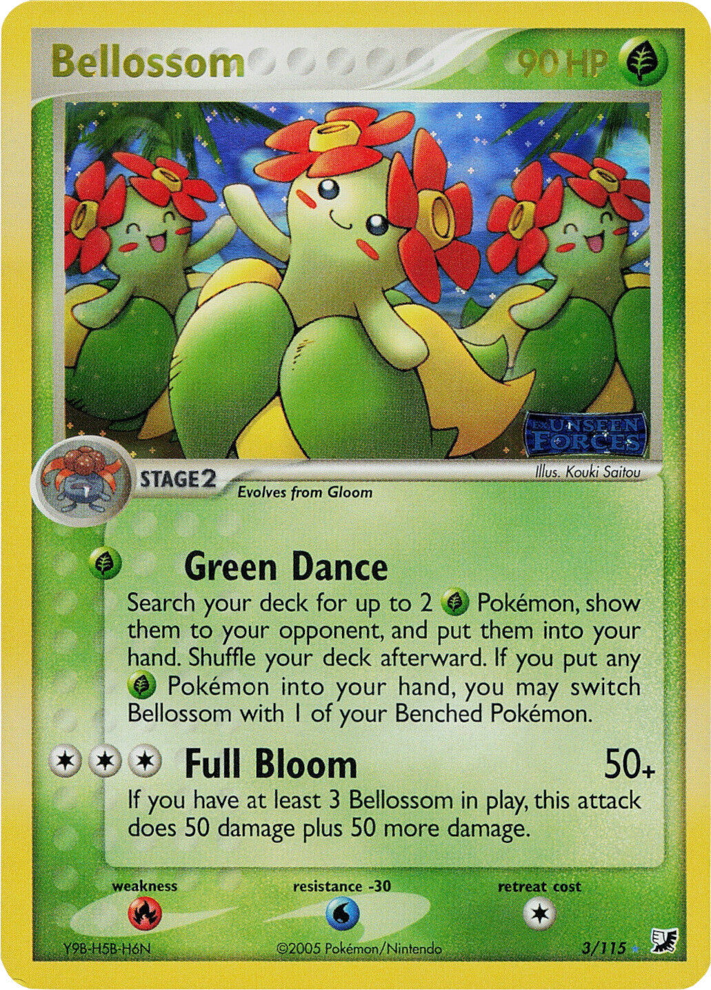 Bellossom (3/115) (Stamped) [EX: Unseen Forces] | Dragon's Lair Comics and Fantasy Houston TX