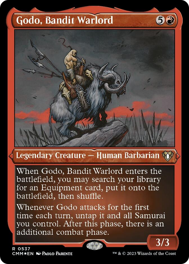 Godo, Bandit Warlord (Foil Etched) [Commander Masters] | Dragon's Lair Comics and Fantasy Houston TX