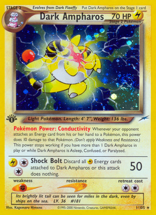 Dark Ampharos (1/105) [Neo Destiny 1st Edition] | Dragon's Lair Comics and Fantasy Houston TX