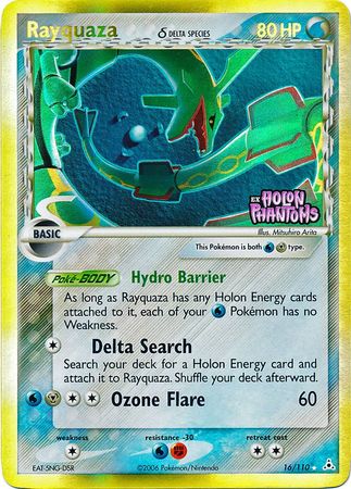 Rayquaza (16/110) (Delta Species) (Stamped) [EX: Holon Phantoms] | Dragon's Lair Comics and Fantasy Houston TX