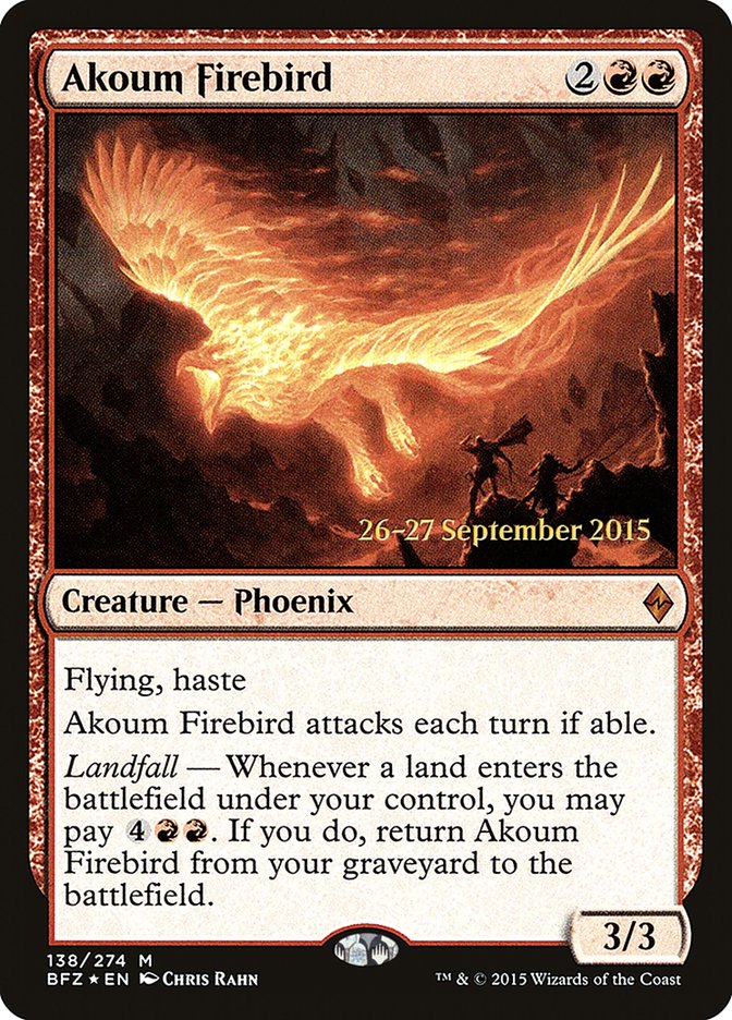 Akoum Firebird [Battle for Zendikar Prerelease Promos] | Dragon's Lair Comics and Fantasy Houston TX