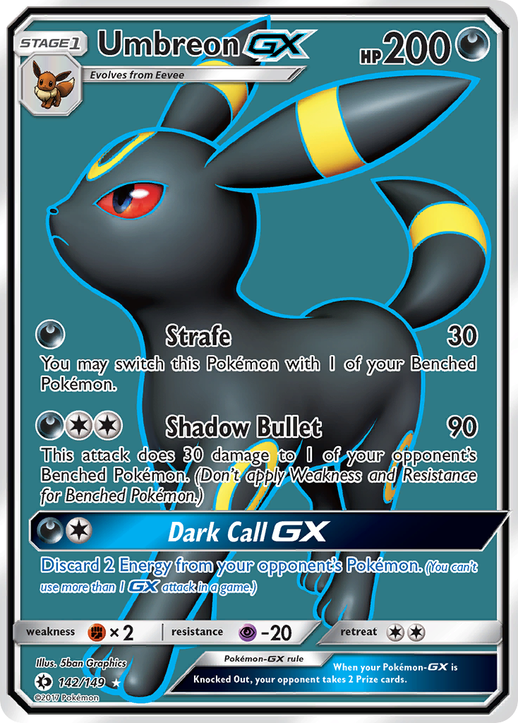 Umbreon GX (142/149) [Sun & Moon: Base Set] | Dragon's Lair Comics and Fantasy Houston TX