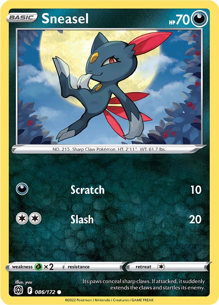 Sneasel (086/172) [Sword & Shield: Brilliant Stars] | Dragon's Lair Comics and Fantasy Houston TX