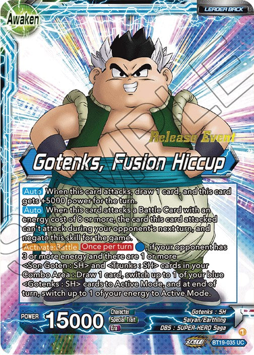 Son Goten & Trunks // Gotenks, Fusion Hiccup (Fighter's Ambition Holiday Pack) (BT19-035) [Tournament Promotion Cards] | Dragon's Lair Comics and Fantasy Houston TX