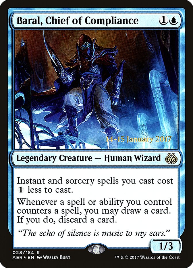 Baral, Chief of Compliance [Aether Revolt Prerelease Promos] | Dragon's Lair Comics and Fantasy Houston TX