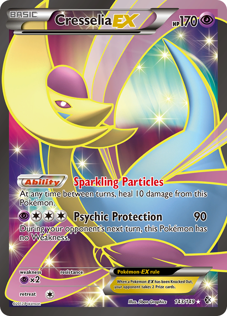 Cresselia EX (143/149) [Black & White: Boundaries Crossed] | Dragon's Lair Comics and Fantasy Houston TX