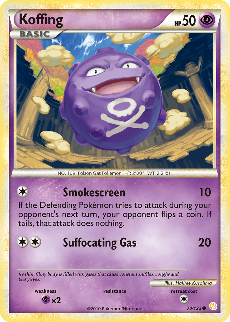 Koffing (70/123) [HeartGold & SoulSilver: Base Set] | Dragon's Lair Comics and Fantasy Houston TX