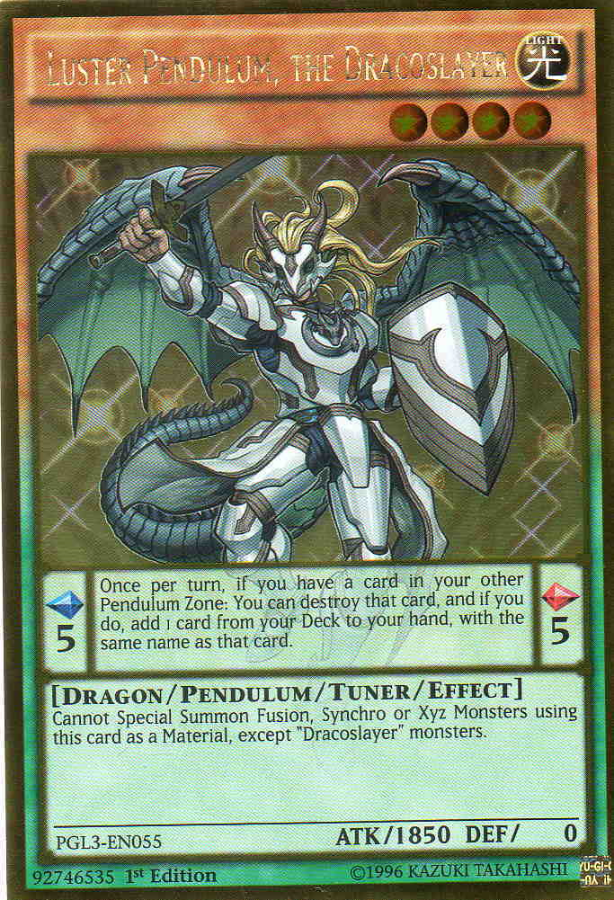 Luster Pendulum, the Dracoslayer [PGL3-EN055] Gold Rare | Dragon's Lair Comics and Fantasy Houston TX