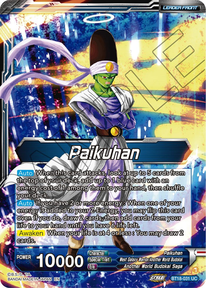 Paikuhan // Paikuhan, West Galaxy Warrior (BT18-031) [Dawn of the Z-Legends Prerelease Promos] | Dragon's Lair Comics and Fantasy Houston TX