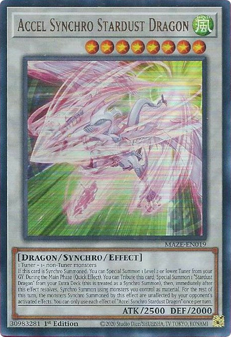 Accel Synchro Stardust Dragon [MAZE-EN019] Ultra Rare | Dragon's Lair Comics and Fantasy Houston TX