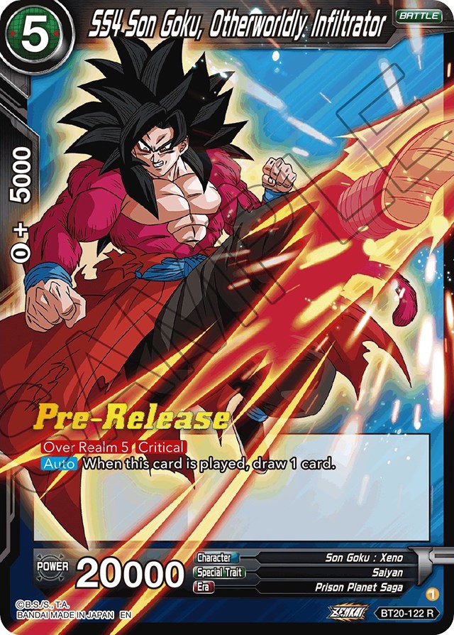 SS4 Son Goku, Otherworldly Infiltrator (BT20-122) [Power Absorbed Prerelease Promos] | Dragon's Lair Comics and Fantasy Houston TX