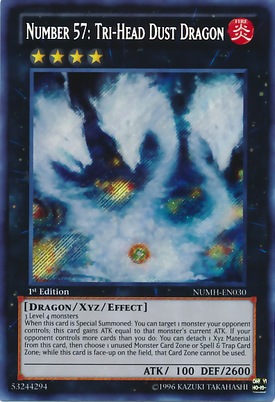 Number 57: Tri-Head Dust Dragon [NUMH-EN030] Secret Rare | Dragon's Lair Comics and Fantasy Houston TX