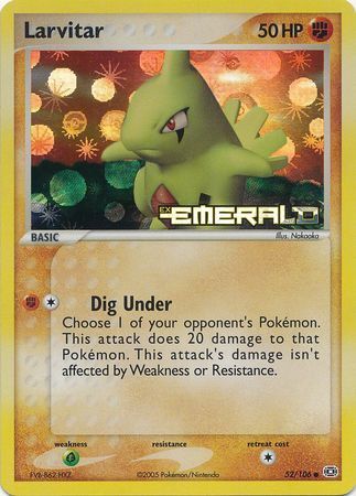 Larvitar (52/106) (Stamped) [EX: Emerald] | Dragon's Lair Comics and Fantasy Houston TX