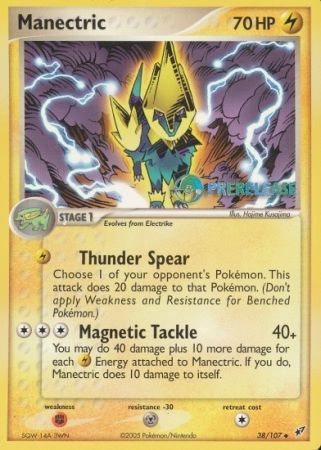 Manectric EX (38/107) (Deoxys Prerelease Promo) [Nintendo: Black Star Promos] | Dragon's Lair Comics and Fantasy Houston TX