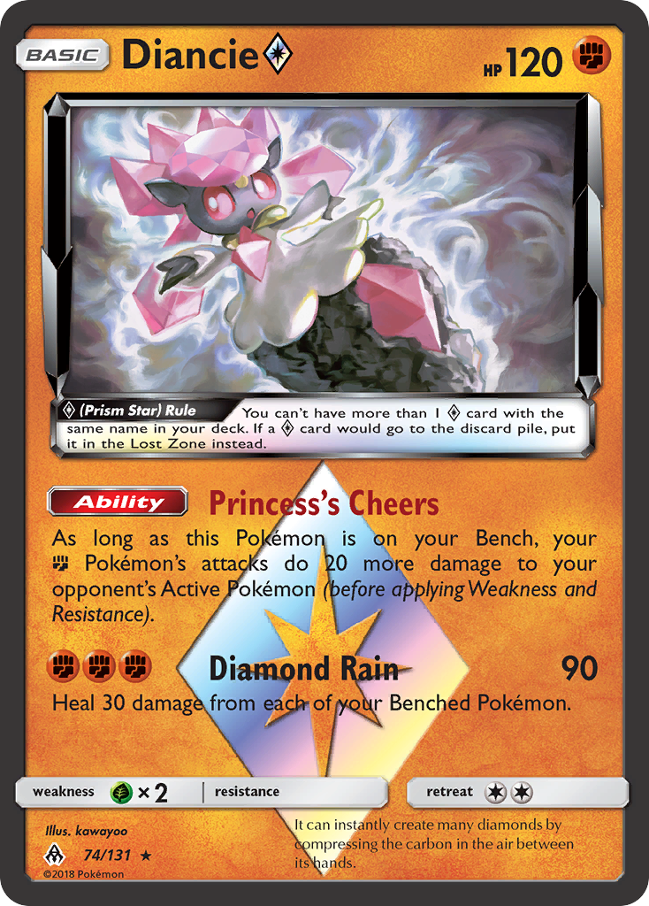 Diancie (74/131) (Prism Star) [Sun & Moon: Forbidden Light] | Dragon's Lair Comics and Fantasy Houston TX