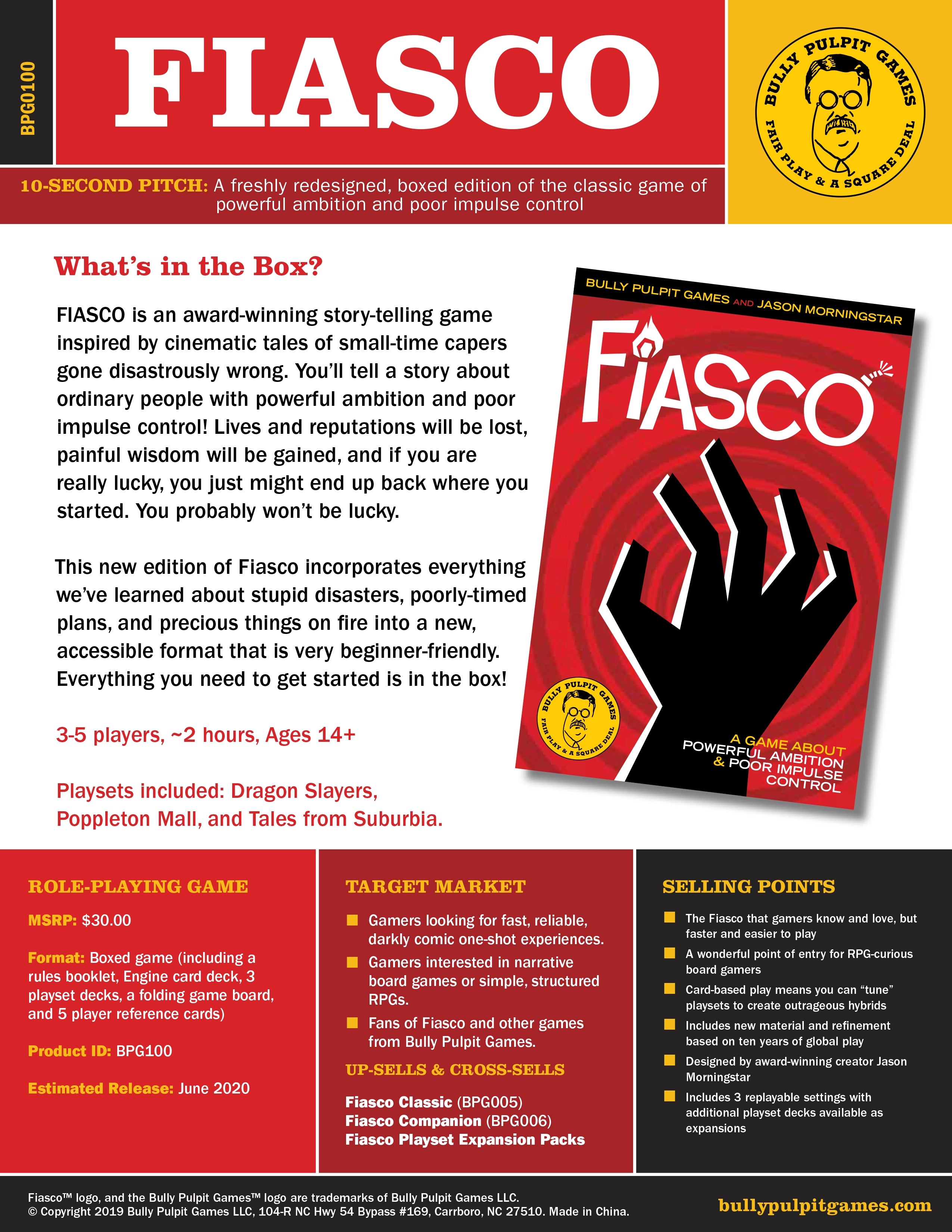 Fiasco RPG: Boxed Set (Revised) | Dragon's Lair Comics and Fantasy Houston TX