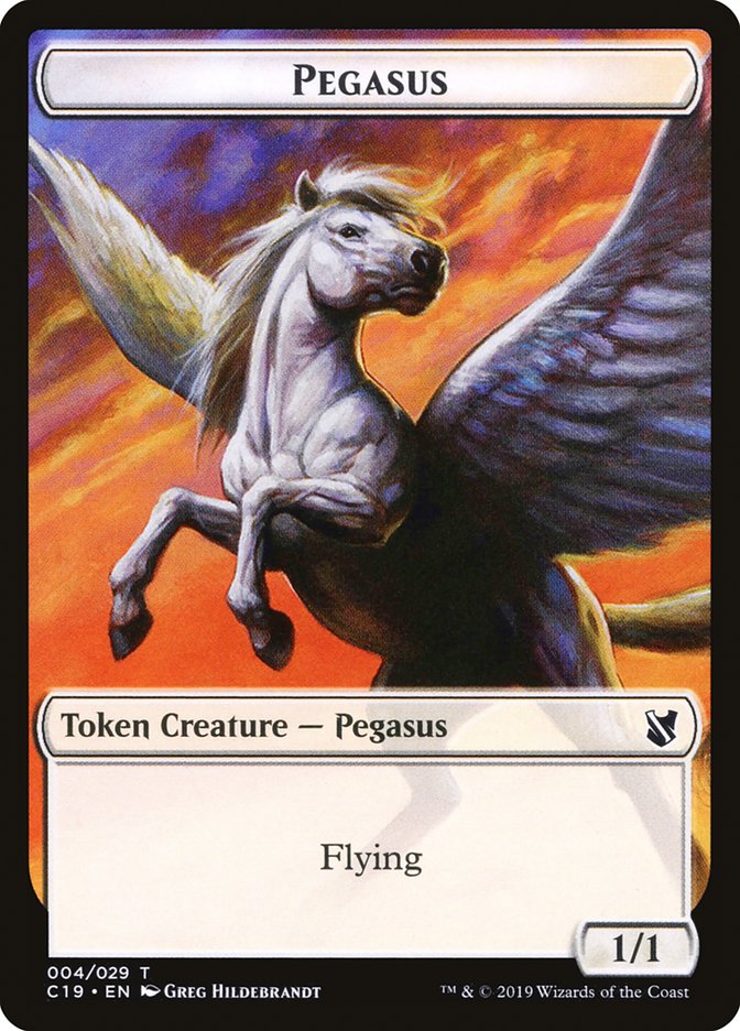 Pegasus Token [Commander 2019 Tokens] | Dragon's Lair Comics and Fantasy Houston TX