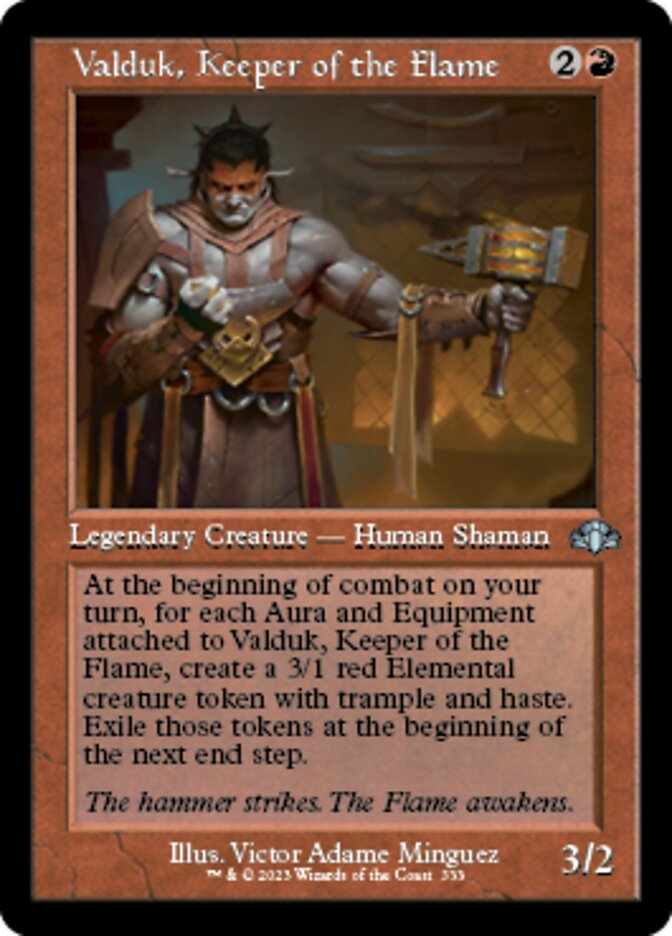 Valduk, Keeper of the Flame (Retro) [Dominaria Remastered] | Dragon's Lair Comics and Fantasy Houston TX