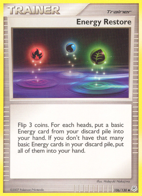 Energy Restore (106/130) [Diamond & Pearl: Base Set] | Dragon's Lair Comics and Fantasy Houston TX