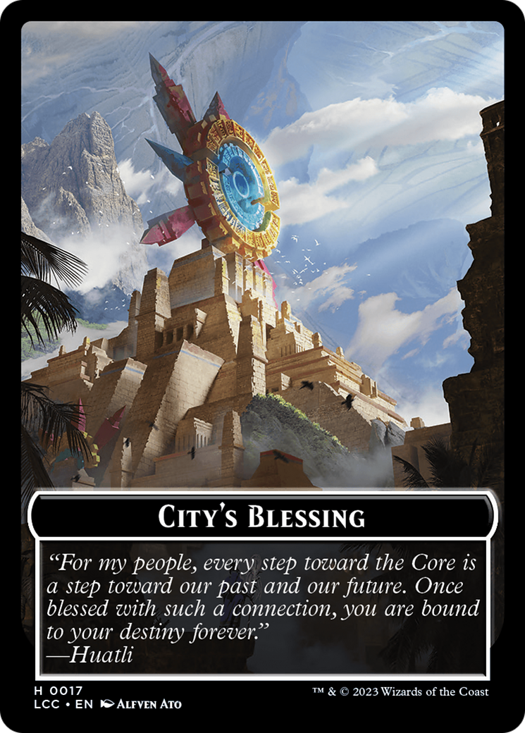 City's Blessing // Dinosaur Double-Sided Token [The Lost Caverns of Ixalan Commander Tokens] | Dragon's Lair Comics and Fantasy Houston TX