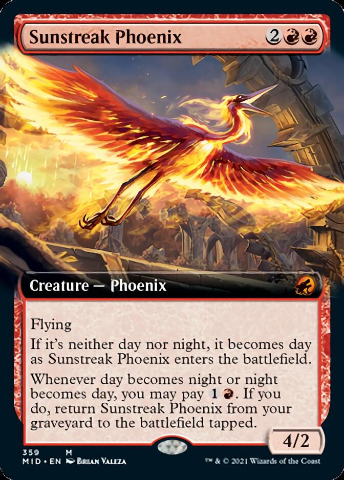 Sunstreak Phoenix (Extended Art) [Innistrad: Midnight Hunt] | Dragon's Lair Comics and Fantasy Houston TX