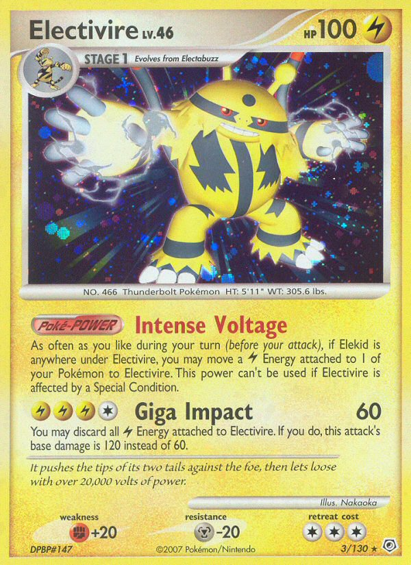 Electivire (3/130) [Diamond & Pearl: Base Set] | Dragon's Lair Comics and Fantasy Houston TX