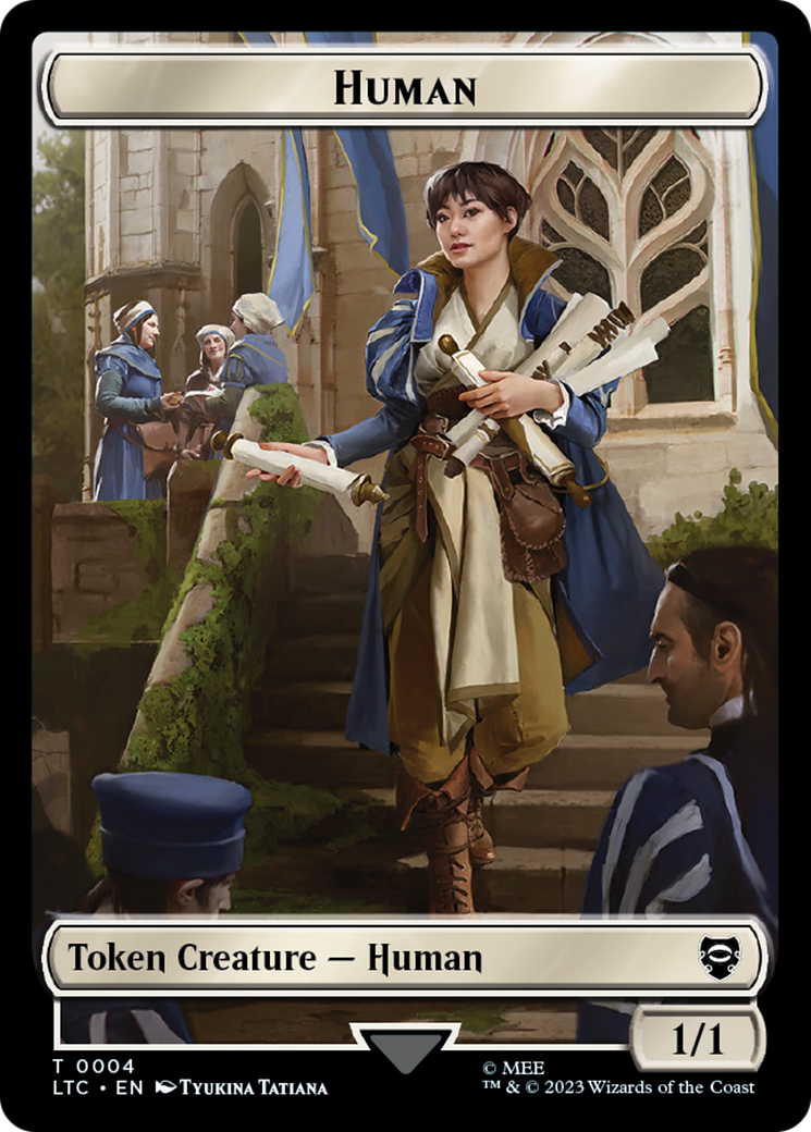 Human Knight // Human Double-Sided Token [The Lord of the Rings: Tales of Middle-Earth Commander Tokens] | Dragon's Lair Comics and Fantasy Houston TX