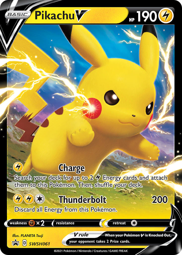 Pikachu V (SWSH061) (Jumbo Card) [Sword & Shield: Black Star Promos] | Dragon's Lair Comics and Fantasy Houston TX