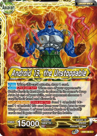 Android 13, Android 14, & Android 15 // Android 13, the Unstoppable (EB1-38) [Battle Evolution Booster] | Dragon's Lair Comics and Fantasy Houston TX