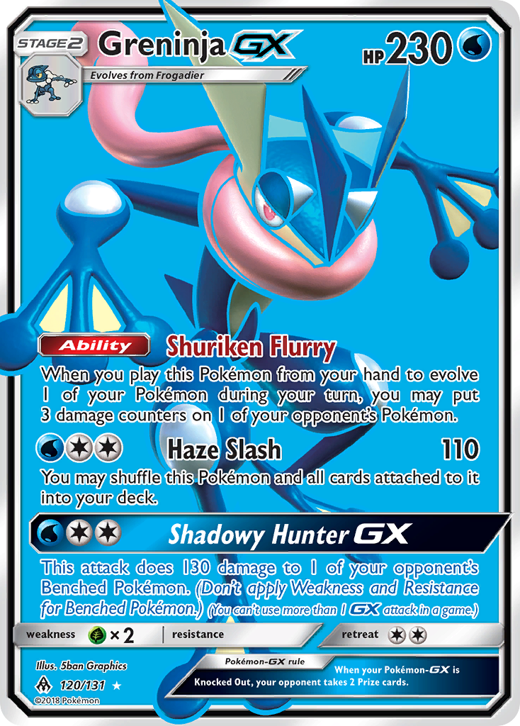 Greninja GX (120/131) [Sun & Moon: Forbidden Light] | Dragon's Lair Comics and Fantasy Houston TX