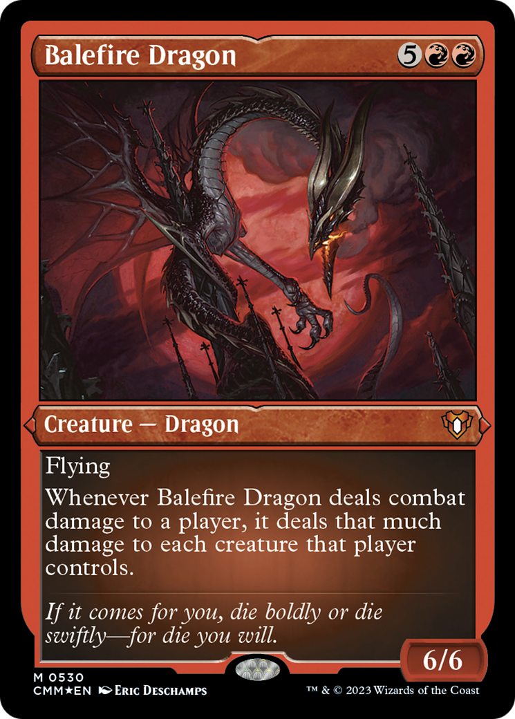 Balefire Dragon (Foil Etched) [Commander Masters] | Dragon's Lair Comics and Fantasy Houston TX