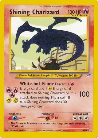 Shining Charizard (107/105) [Neo Destiny Unlimited] | Dragon's Lair Comics and Fantasy Houston TX