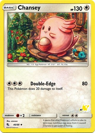 Chansey (46/68) (Pikachu Stamp #47) [Battle Academy 2020] | Dragon's Lair Comics and Fantasy Houston TX