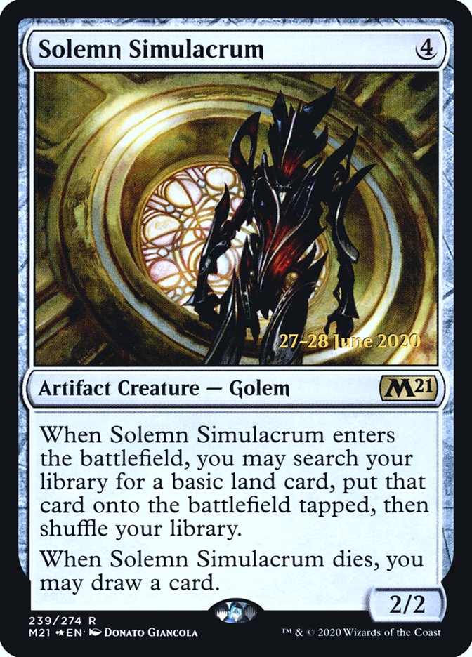 Solemn Simulacrum [Core Set 2021 Prerelease Promos] | Dragon's Lair Comics and Fantasy Houston TX