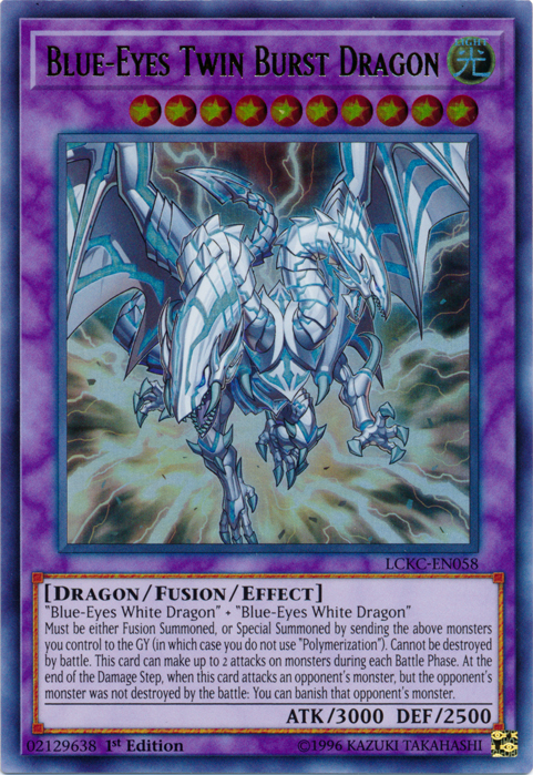 Blue-Eyes Twin Burst Dragon [LCKC-EN058] Ultra Rare | Dragon's Lair Comics and Fantasy Houston TX