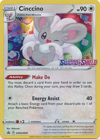 Cinccino (SWSH009) (Staff Prerelease Promo) [Sword & Shield: Black Star Promos] | Dragon's Lair Comics and Fantasy Houston TX