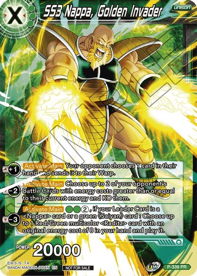 SS3 Nappa, Golden Invader (P-339) [Saiyan Showdown Prerelease Promos] | Dragon's Lair Comics and Fantasy Houston TX