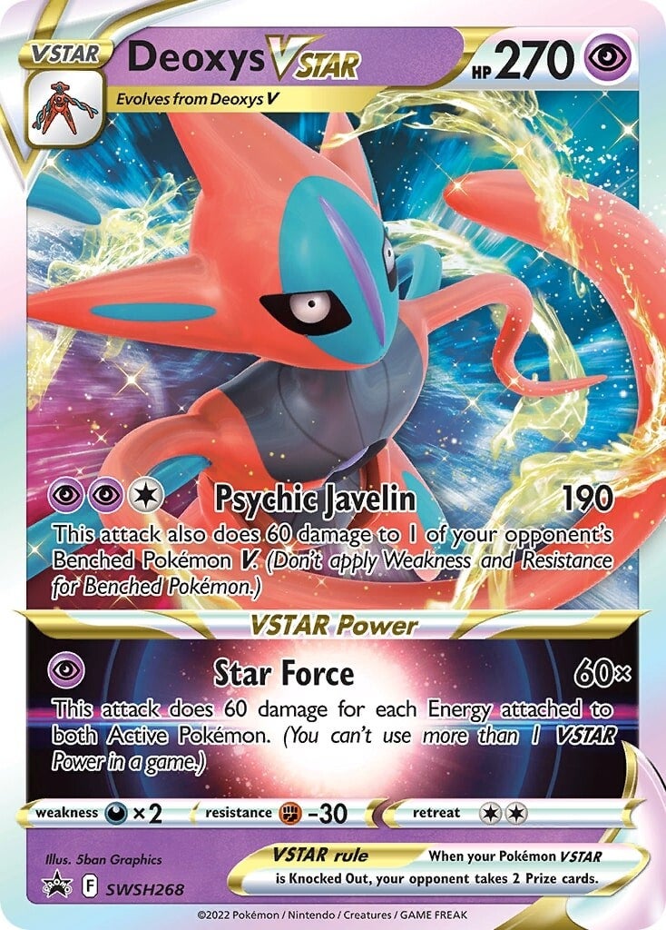 Deoxys VSTAR (SWSH268) (Jumbo Card) [Sword & Shield: Black Star Promos] | Dragon's Lair Comics and Fantasy Houston TX