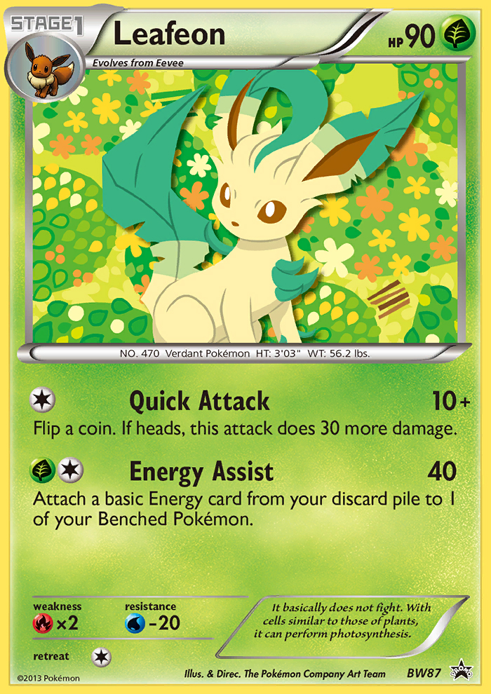 Leafeon (BW87) [Black & White: Black Star Promos] | Dragon's Lair Comics and Fantasy Houston TX