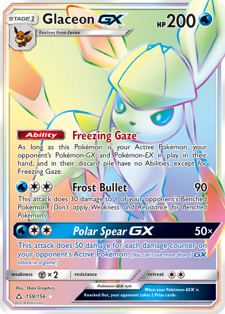 Glaceon GX (159/156) [Sun & Moon: Ultra Prism] | Dragon's Lair Comics and Fantasy Houston TX